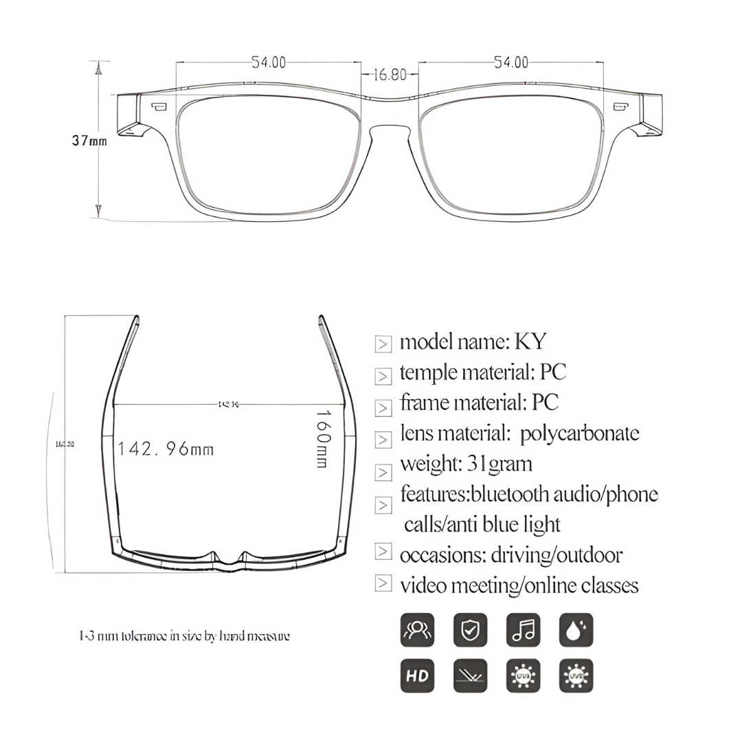 Smart Glasses Wireless Bluetooth 5.0 SG