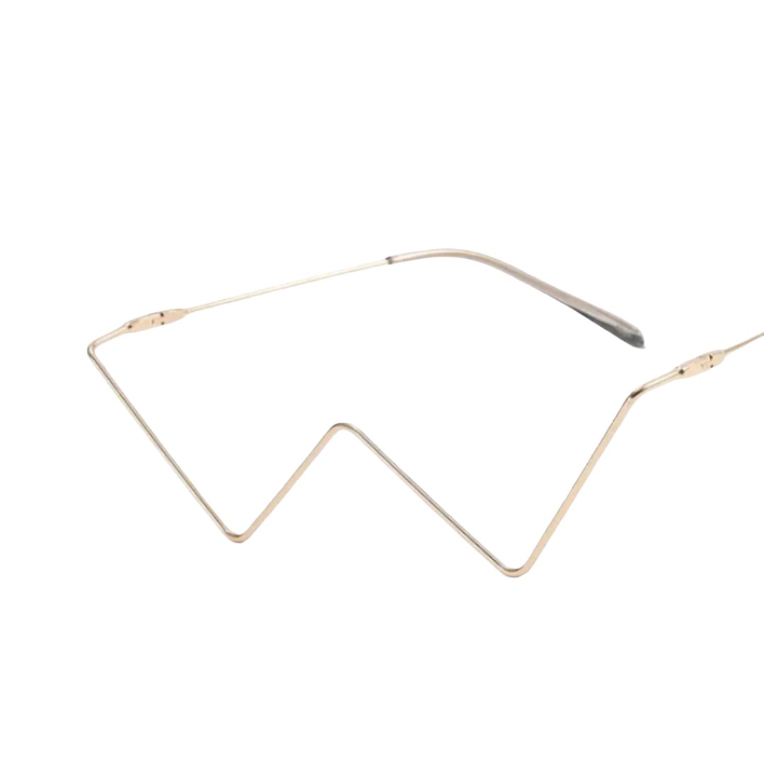 Unique Diamond-Decorated Half-Metal Frame Glasses